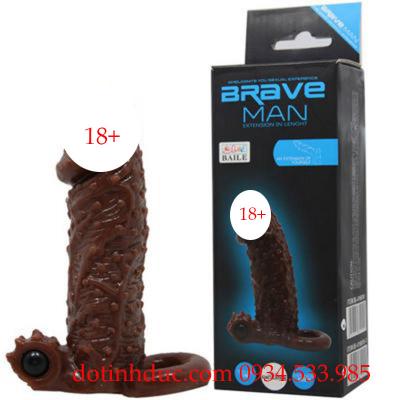 Đôn dên da nâu chấm gai có quay đeo rung Brave Man