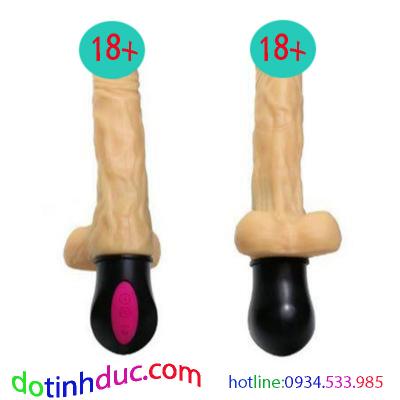 Dương vật giả silicon pin sạc cao cấp phát nhiệt 12 tần số rung